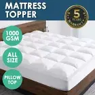 1000GSM Pillowtop Matress Mattress Topper Protector Pad Cover 45cm Underlay Bed