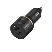 OtterBox Dual Port Car Charger USB-C/USB-A, Fast Charge - Black