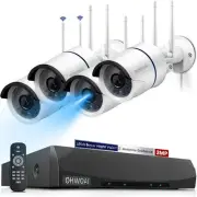 Wireless Outdoor Security Camera System, Surveillance NVR Kits with 36 Infrared
