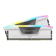 Corsair Vengeance RGB 64GB(2X32) DDR5-6000 Memory - White [CMH64GX5M2B6000C40W]