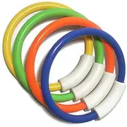 NUOBESTY Underwater Diving Rings, 4pcs Diving Training Rings Toys Grab Ring Sinking Toys Swimming Pool Dive Toys for Summer Water Game Party