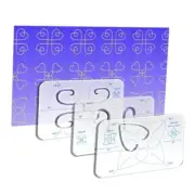 3 Pcs Acrylic Free Motion Quilting Templates Quilting Symmetrical patterns A