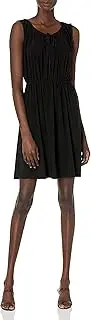 [Star Vixen] Women's Sleeveless Peasant Dress with Keyhole Tie