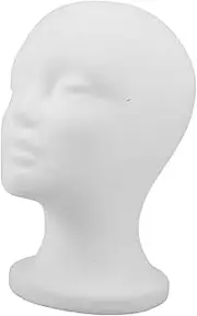 SHERCHPRY Foam Mannequin Head for Wig Display Lightweight and Portable Styling Support Durable Foam Head Model for Hats Hairpieces and DIY Wig Creation for Home and Salon Use