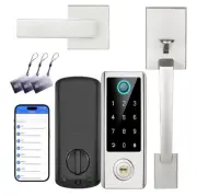 Smart Door Lock with Front Door Handle Set, Heavy Duty Fingerprint Door Lock