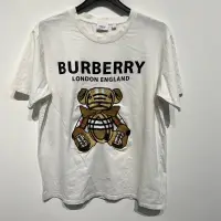 在飛比找蝦皮購物優惠-老麥嚴選 BURBERRY 義大利製電繡短袖T恤/上衣 白色