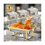 Chafing Dishes for Buffet, 8QT Stainless Steel Chafing Dish Buffet Set, Elega...