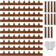 Alpen Outdoor 10M Steel Landscape Lawn Edging, Pre Rusted Edging Garden Divider 2.5cm Depth Patina Bendable Border with 11 Connecting Clips, 10 Pack 101.5cm Strips with Spikes