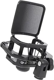 Abaodam 1Pc Adjustable Microphone Holder Stand Durable Mic Rack with Pop Filter for Optimal Sound Transmission Suitable for Recording Streaming and Gaming Black