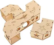 Didiseaon Natural Wood Tunnel Maze Toy for Hamsters Guinea Pigs Safe Fun Exercise for Small Pets