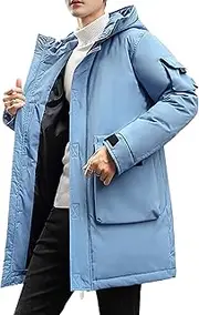 [Generic] Men's Long Hooded Padded Puffer Jacket Waterproof Insulated Puffer Coats Winter Coats For Men