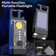LED Portable Torches Solar Mini Keychain Flashlight Work Light USB Rechargeable