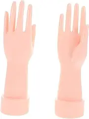 MERRYHAPY 2pcs Hand Shaped Trinket Stand Countertop Ring Holder & Glove Display Model Vertical Jewelry Organizer for Rings Gloves and Accessories Skin Tone