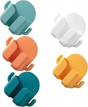 CORHAD 5pcs Wall Mount Charging Stand Punch Cell Phone Holder Remote Control Storage Box Neat Organizer for Bedroom Kitchen Living Room Bathroom