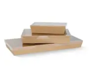 Takeaway Tray Medium (360x155x50) Corrugated Kraft Plain 100 pcs