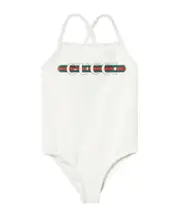 Gucci Kids Logo Printed One-Piece Swimsuit 12,8Y,10Y white