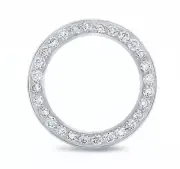 Ladies 2CT Bead Set 18KW Diamond Bezel For 26MM Rolex Date, Datejust Superior