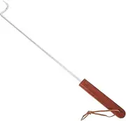 Meat Turner Hook Stainless Steel Wooden Handle Steak Flipper Butcher Tool Kitchen Meat Flipper