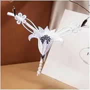 [BIANRUN] Belly Chain Pearl Body Chain Sexy One String Thong Pearl Massage Low Rise Openwork Panties Beading Body Chains for Women Sexy