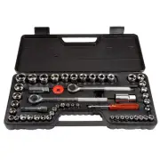 52-Piece Drive Socket Set - 1/4, 3/8 and 1/2 Sockets - SAE and Metric Tools f...
