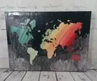 Colorful Canvas Wall Art Print World Continents Earth Map 16 X 12