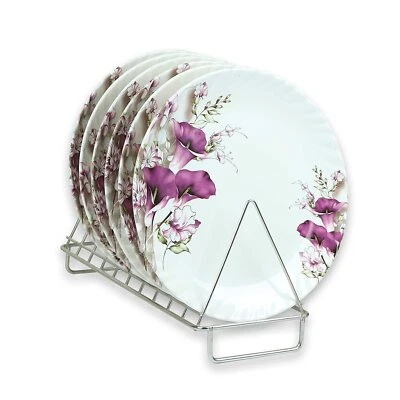 Melamine Lavender Printed Full Size Round Dinner Plate Set of 6 size 11 inch