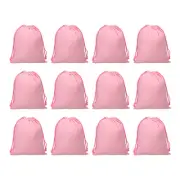 12pcs 100% Cotton Reusable Drawstring Bags, 7x10" Dust Bags, Pink