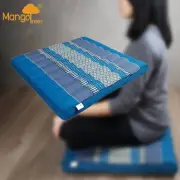 MANGO TREES Zabuton Meditation Floor Cushion 50x50cm Kapok Filled Blue