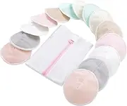 Reusable Nursing Pads for Breastfeeding - 4-Layers Organic Bamboo Nursing Pads - Breastfeeding Pads - Washable Breast Pads - Natural Bamboo Maternity Pads, Nipplecovers (Lovelle, Large 4.8")