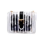Jelly Transparent Casual Shoulder Bag Ladies Handbag Messenger Bag (Black)
