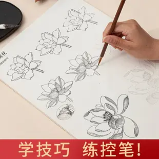 中國畫白描入門描摹本臨摹冊宣紙國畫紙宣紙熟宣寫意工筆畫專用底稿線稿熟宣紙毛筆作品紙畫稿花鳥書畫裝裱