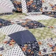 Patchwork Quilted Bedspread Set 3-Piece Bed Cover Queen King Coverlet Multicol