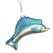 Swordfish Glass Ornament Nautical Sailboat Fishing SeaFood Ocean Beach Mermaid