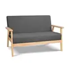 Artiss Replica Armchair 2 Seater Armchairs Sofa Lounge Wooden Fabric Retro Couch