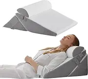 30cm 11.8" Bed Wedge Pillow for Headboard, Acid Reflux Relief, Sleeping, Back Pain Relief, Snoring, Triangle Pillow Wedge - Cooling Memory Foam Top 1pc