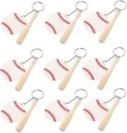 BESPORTBLE 10Pcs Baseball Keychains Double Sided Printed Sports Key Chains Stylish Baseball Accessories for Backpacks DIY Craft for Sports Theme Parties