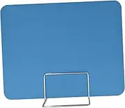 Eigell Desktop Partition Board Guard Panel for Desk Separation in Work Environments, Blue Metal Stand, as described