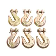 6PCS 1/2" G70 Clevis Grab Hooks Chain Hook Tie Down Towing Flatbed Truck Trailer