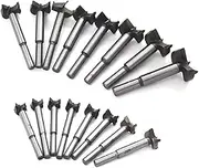 Mengshen Forstner Drill Bits 15-35mm 16PCS, Carbon High Speed Steel Woodworking Hole Saw Punching Bit Wood Slabs Flat Wing Drilling Hole Hinge Cemented Carbide Drilling Sets