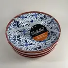 TL Mulino NY Set of 4 Spanish Terracotta Tile, 7.5" Melamine Salad Pasta Bowls