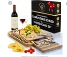 Bamboo Charcuterie Board Gift Set with Knife – Ideal for Entertaining & Gifts