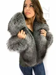 Frost Fox Fur Stole 63'' (160cm) + Transforming Tails / Cuffs / Headband Wrap