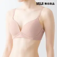 在飛比找momo購物網優惠-【MUJI 無印良品】女棉混彈性無鋼圈一體成形無背扣胸罩(共