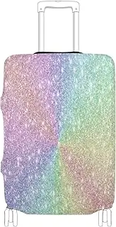 [Joisal] Rainbow Glitter Luggage Cover Protector Tsa Approved Fit 18-32 Inch Suitcase Protector, Rainbow Glitter (1), L 26-28 in