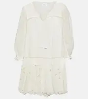 [Velvet] Velvet Renee embroidered cotton minidress AU 16 white