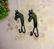 Appaloosa Horse Themed Cloth Hook Brass Pony Head Design Wall Towel Hanger CA652