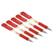 Red Gel Pens,30Pcs Fine Point Clear Rod With Red grip,0.5mm Roller Ball