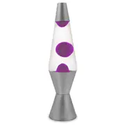 Pink/Purple coloured Wax Liquid Light Lamp Moody Room decor Silver Retro 37cm