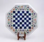 18'' White Marble Chess Table Top Pietra Dura Inlay Children Game Kids c59