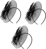 [Minkissy] Pcs Elegant Adult Hair Bow Fascinator Headband Silky Satin Clip for Women Party Headwear